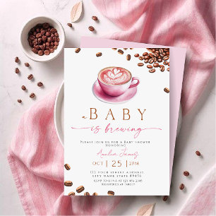Invitation Rose: Un Bébé se Prépare Café Bean Baby Shower