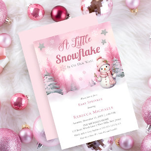 Invitation Rose Un Petit Feu De Neige Sprinkle Fille de nei