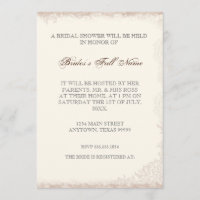 Invitation rose victorienne Antiqued de Fête de la