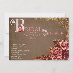 Invitation rose victorienne vintage de Fête de la