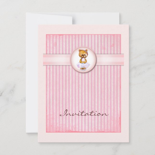 Invitation rose vintage d'anniversaire de sucrerie (Devant)