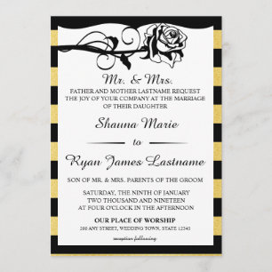 Invitation Rose vintage Glam