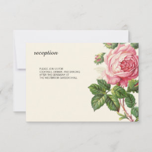 Invitation Rose Vintage peint Mariage Boho