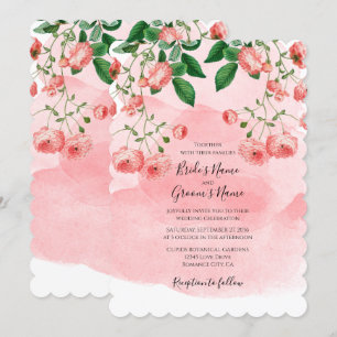 Invitation Rose vintage rose Floral Mariage Botanique Invitat