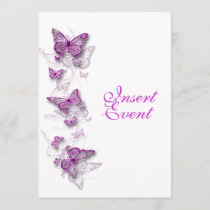 Invitation rose violet anniversaire fiançailles mariage