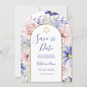 Invitation Rose violet Bat mitzvah or floral Enregistrer la d