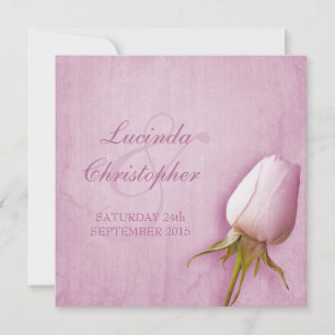 Invitation Rose violet bud lilac mariage carré