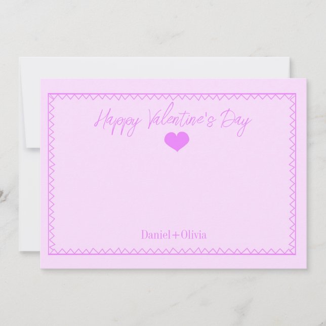 Invitation Rose - Violet Saint-Valentin (Devant)
