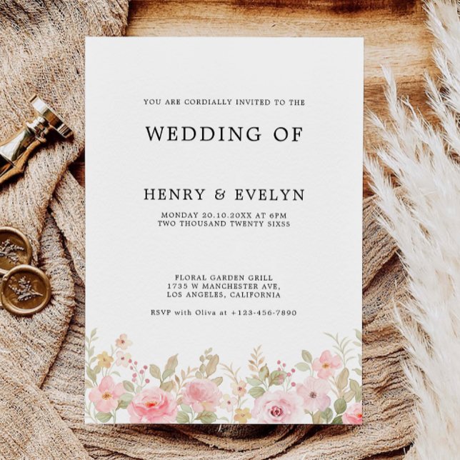 Invitation Rose Wedding invite Modèle (Rose Wedding Invites Template)