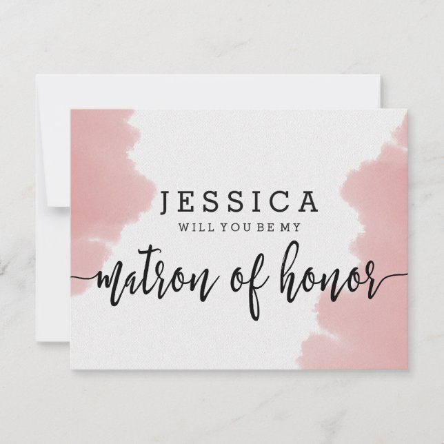 Invitation Roseau Aquarelle Veux-tu être ma demoiselle d'honn (Devant)