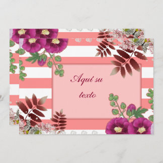 Invitation rosée chorale avec des lignes et des