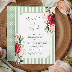 Invitation Roses Aquarelles Élégance Prépa Mariage de Printem