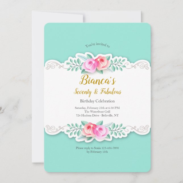 Invitation Roses Artistiques (Devant)