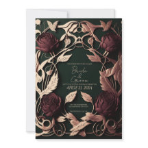 Roses avec vert foncé et or