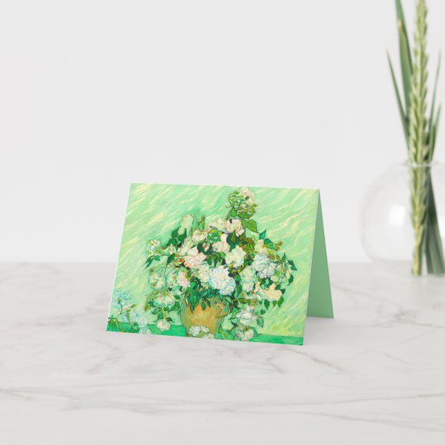 Invitation Roses blanches de Van Gogh (Devant)