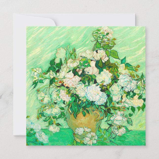 Invitation Roses blanches de Van Gogh (Devant)