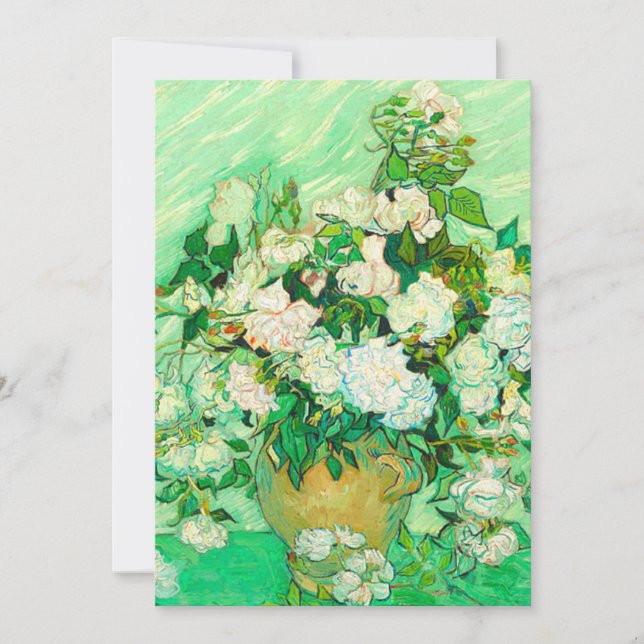 Invitation Roses blanches de Van Gogh (Devant)