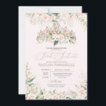 Invitation Roses Blanches Douce Rose Élégante Douce 16 Annive<br><div class="desc">Elégant design de luxe avec des roses douces rose et blanche,  des accents d'or rose,  et une belle poupée dans un luxueux tiara glamour avec fleurs. Tout le texte est entièrement personnalisable.</div>