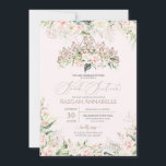 Invitation Roses Blanches Douce Rose Élégante Douce 16 Annive<br><div class="desc">Elégant design de luxe avec des roses douces rose et blanche,  des accents d'or rose,  et une belle poupée dans un luxueux tiara glamour avec fleurs. Tout le texte est entièrement personnalisable.</div>