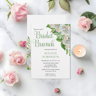 Invitation Roses blanches   Orchids Boho Floral Bridal Brunch