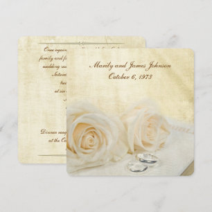 Invitation Roses blanches sur le renouveau de la Bible Vow