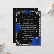 Roses bleues romantiques et diamants