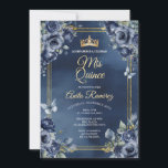 Invitation Roses bleus de la marine mexicaine 16ème anniversa<br><div class="desc">Roses Bleus de la marine mexicaine 16e anniversaire Quinceañera Invitation Mis Quince Anos,  15e anniversaire, </div>