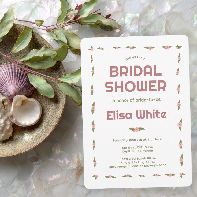 Invitation Roses Dainty fait main Fête des mariées sur mesure (Dainty Roses Handmade CUSTOM Bridal Shower Invitation
)