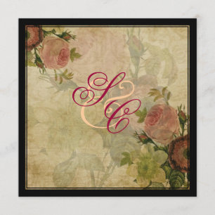 Invitation roses de cottage vintage PixDezines
