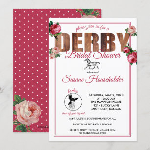 Invitation Roses de course de chevaux de Fête de la mariée de