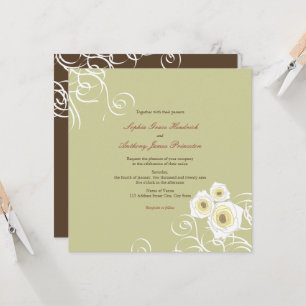 Invitation Roses De Crème Et Frottent Élégant Mariage Romanti