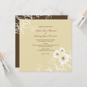 Invitation Roses De Crème Et Frottent Élégant Mariage Romanti