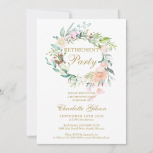 Invitation Roses de la retraite Floral Garland