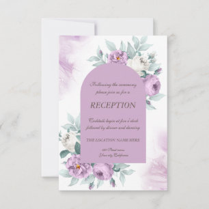 Invitation Roses de lilas à l'aquarelle points polka mariage