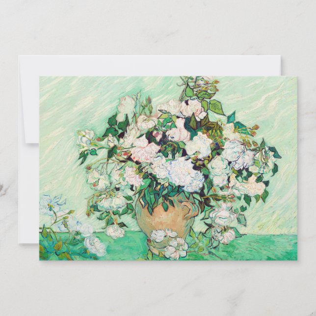 Invitation Roses de Still Life dans un vase par Vincent van G (Devant)