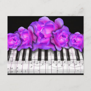 Invitation Roses du clavier de pianoInvitation et notes music