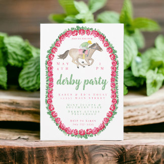 Invitation Roses du Jockey Horse Derby Party