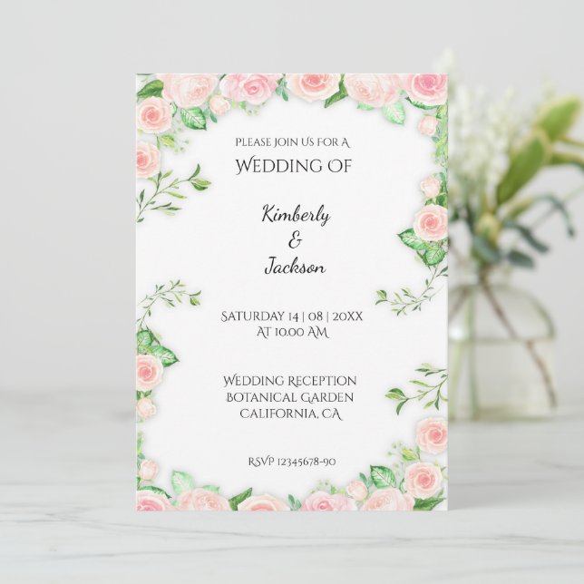 Invitation Roses en Fleurs (Debout devant)