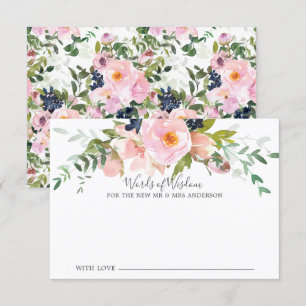 Invitation Roses et pivoines de Blush Bride Wisdom Card