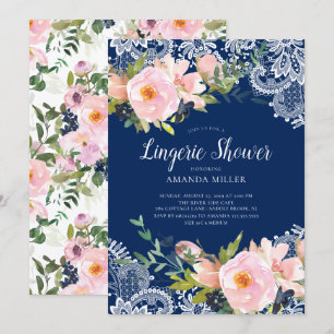 Invitation Roses et pivoines en lacet Lingerie de la dentelle