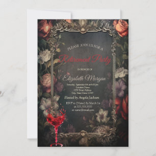 Invitation Roses Fleurs vintagesRetraite Vin Gothique