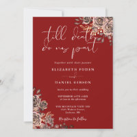 Roses Florales Gothiques Rouge Sang Mariage