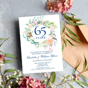 Invitation Roses Garland 45th 65th Wedding Anniversary