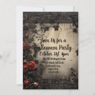 Invitation Roses gothiques, Parti d'Halloween