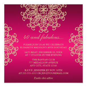 Invitations Faire Part Cartes Anniversaire 40 Ans Zazzle Fr