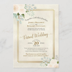 Invitation Roses ivoiriens et Eucalyptus Elegant Mariage virt