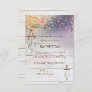 Invitation Roses, Jar Mason, Lumières, Réception de mariage e