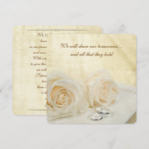 Invitation Roses Mariages blancs sur la Sainte Bible