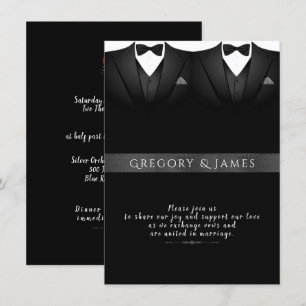 Invitation Roses noires et grises rouges Mariage gris