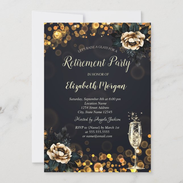 Invitation Roses noires points retraite    (Devant)